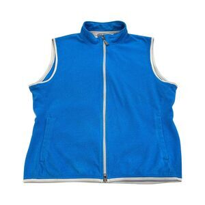 Peter Millar Warmth Fleece Vest Mens Size L Blue Lightweight Full Zip